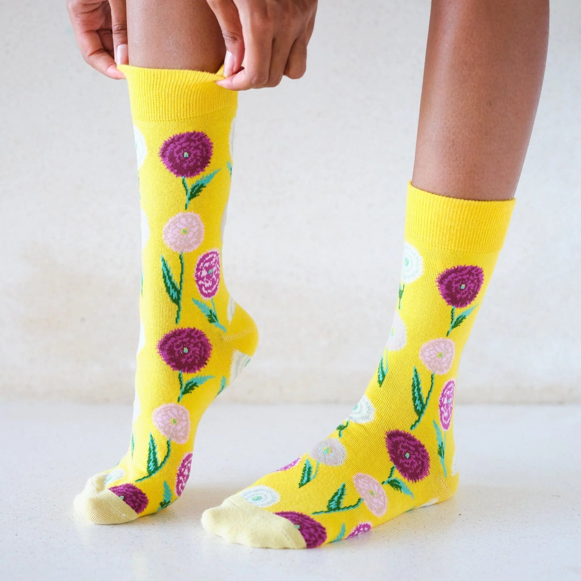 Calcetines Flores Amarillo de Pulentines