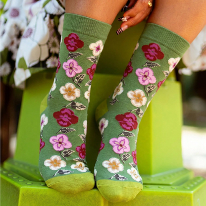 Calcetines Flores Verde de Pulentines