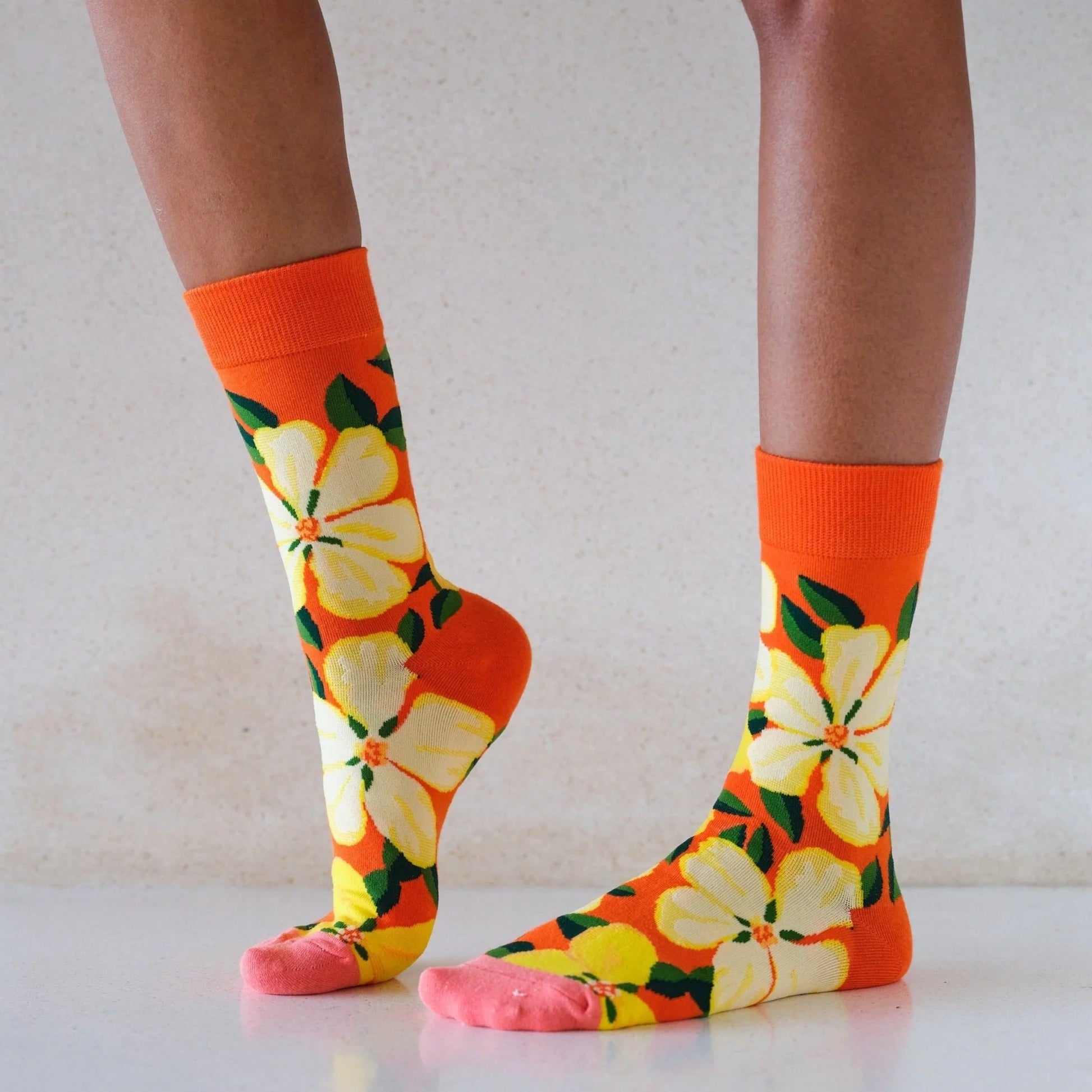 Calcetines Flores Naranja de Pulentines